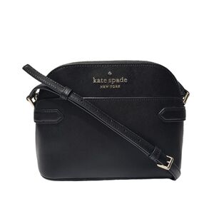 Kate Spade Staci Dome Crossbody Black Saffiano Leather Shoulder Bag